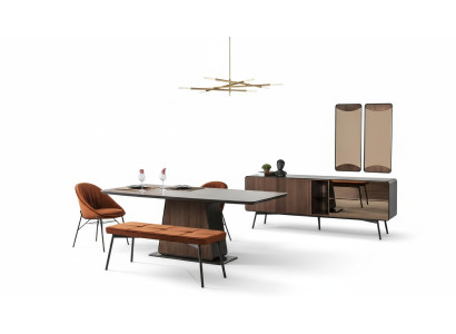 Eethoek Eetgroep Eetkamer Eettafel Stoelen Dressoir 9-delig Hout Bruin