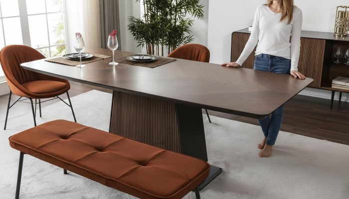 Eettafel Eettafel Tafel Eetkamer Eethoek Hout Modern Bruin Tafels