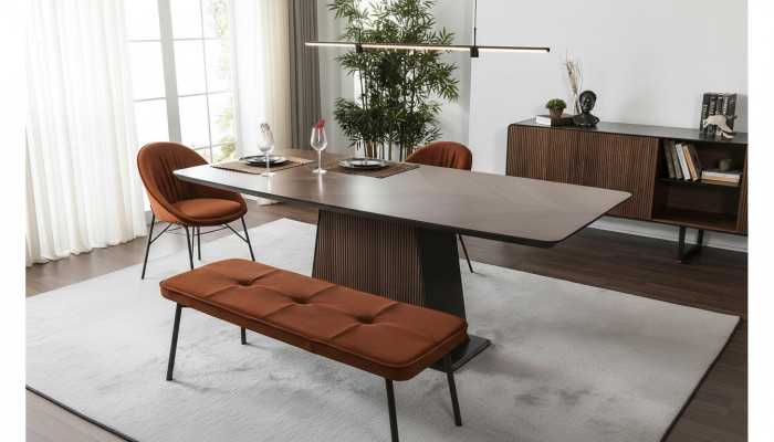 Eettafel Eettafel Tafel Eetkamer Eethoek Hout Modern Bruin Tafels