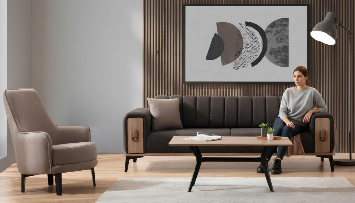 Edles bankstel Moderne bankstellen Driezitsbank fauteuil Bankstellen Luxe meubels