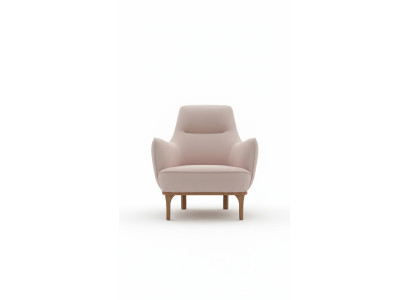 Moderne fauteuil Cocktails fauteuil Oorfauteuil Design meubels Beige houten meubels