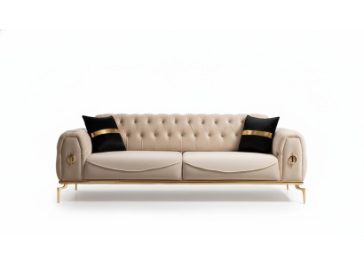 Modern Chesterfield bankstel driezits stoffen meubels roestvrijstalen meubelen bank