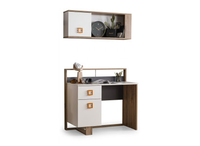 Garnituur kinderkamer bureauset 2-delig plank computer hout wit
