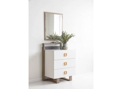 Groep dressoir met spiegel ladenkastjes hout wit kinderkamer kastenset