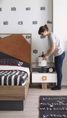 Nachtkastje nachtkastje kindernachtkastje kinderkamer hout grijs modern