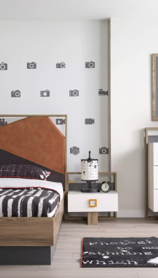 Nachtkastje nachtkastje kindernachtkastje kinderkamer hout grijs modern