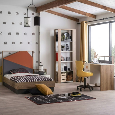 Volledige kinderkamer meubilair kinderbed kindermeubels hout grijs set 4-delig