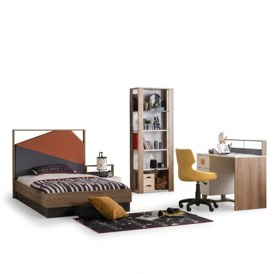 Volledige kinderkamer meubilair kinderbed kindermeubels hout grijs set 4-delig