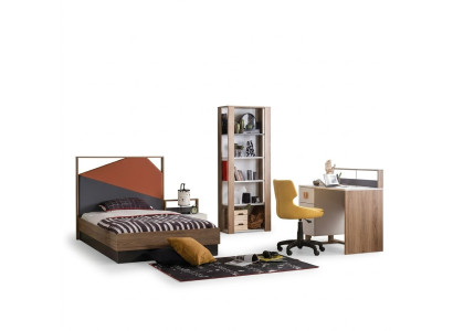 Volledige kinderkamer meubilair kinderbed kindermeubels hout grijs set 4-delig