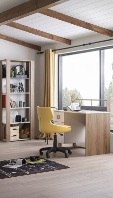 Kinderbureau Schrijftafel Boekenkast Hout Bruin Set 2-delig Kantoor