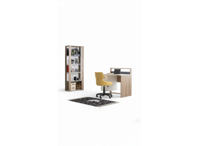 Kinderbureau Bureau Boekenkast Hout Bruin Set 3-delig Stoel