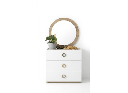 Groep dressoir met spiegel, dressoir van wit hout, slaapkamer kast set.