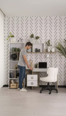 Kinderbureau bureau boekenkast hout wit set 3-delig ontwerp