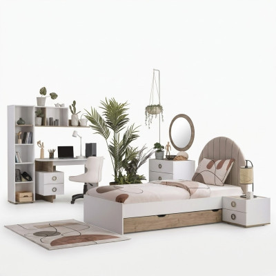Bedframe Kinderbed Kindermeubels Kinderkamer Bed Hout Wit Modern