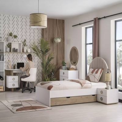 Bedframe kinderbed kindermeubels kinderkamer bed hout wit modern