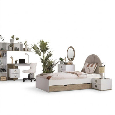 Bedframe kinderbed kindermeubels kinderkamer bed hout wit modern