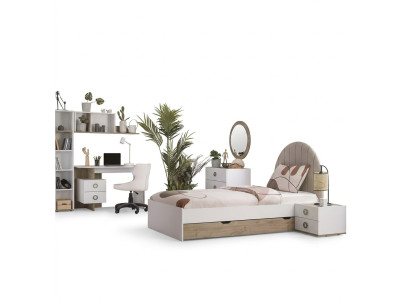 Bedframe kinderbed kindermeubels kinderkamer bed hout wit modern