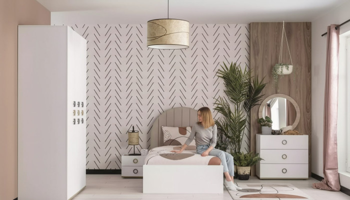 Kinderkamer complete set bed kinderkamer meubels hout wit 5-delig set