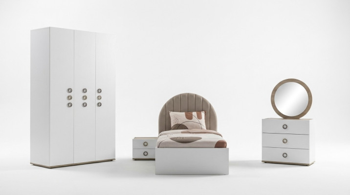 Kinderkamer complete set bed kinderkamer meubels hout wit 5-delig set