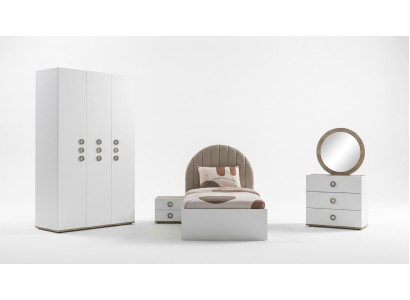 Kinderkamer complete set bed kinderkamer meubels hout wit 5-delig set