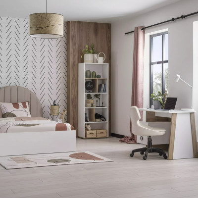 Garnituur Kinderkamerschrijftafel Set 2dlg Rek Computer Hout Wit