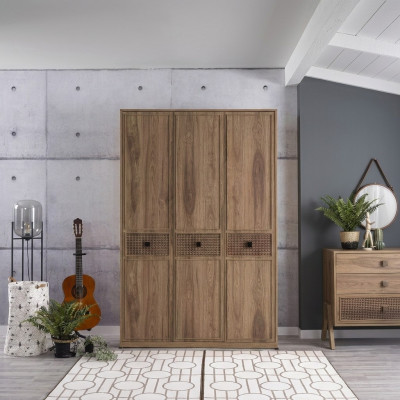 Kledingkast Kast Houten kast Slaapkamer Meubels Hout Bruin Nieuw