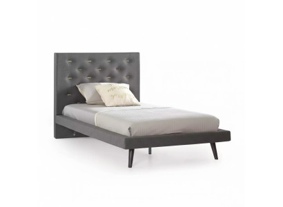 Bedframes Bedframe Bed 120 cm Children's bed Youth bed Fabric Grey