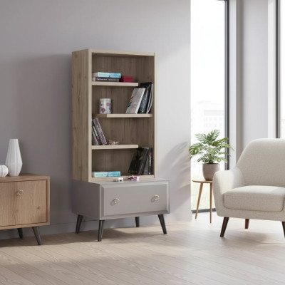 Boekenplank staande plank kinderplank plank boekenkast hout grijs