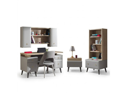 Kinderkamer groep tienerbed kindermeubelen bed hout grijs set 5-delig
