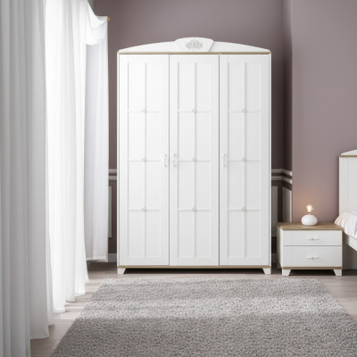 Ontwerp kledingkast kast houten kast meubels hout luxe wit 3 deuren