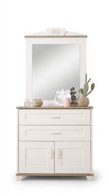 Garnitur Dressoir met Spiegel Set Kast Hout Wit Dressoirs Ontwerp
