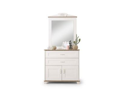 Garnitur Dressoir met Spiegel Set Kast Hout Wit Dressoirs Ontwerp