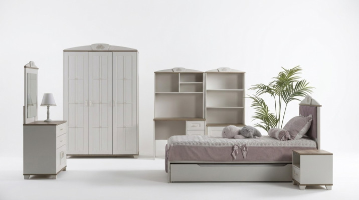 Kinderkamer Compleet Chesterfield Kindermeubels Bed Hout Roze Set 8-delig
