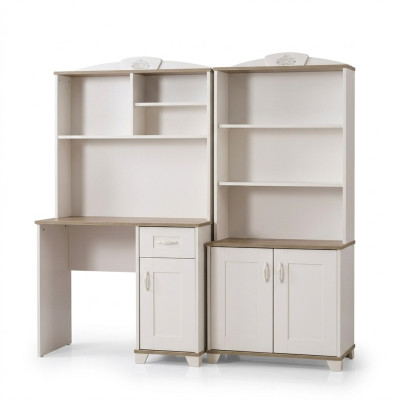 Computertafel Bureau Kinderbureau Hout Boekenkast Wit
