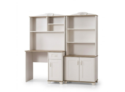 Computertafel Bureau Kinderbureau Hout Boekenkast Wit