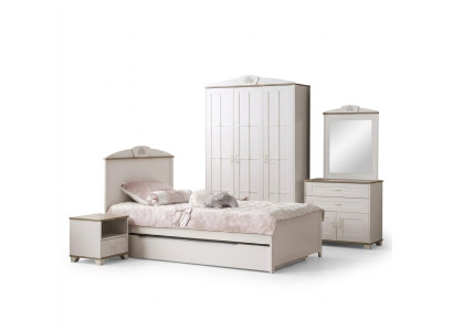 Kinderbed functioneel bed houten bed uitschuifbaar bed Wit Set 5-delig Nieuw
