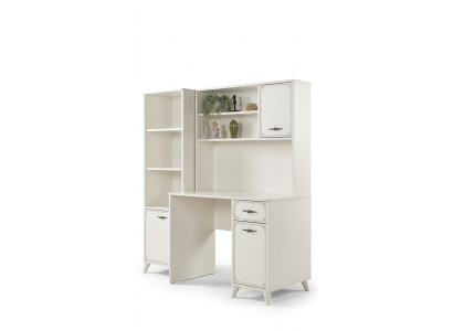 Groep computerbureau schrijftafel set houten boekenplank wit 3-delig rek