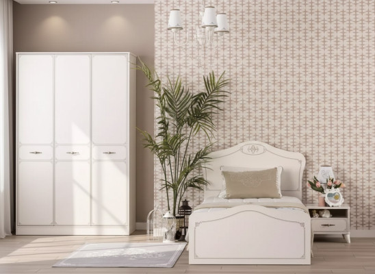 Volledige kinderbed functioneel bed uittrekbaar set 3-delig Hout Wit
