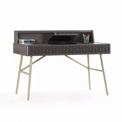 Computertafel Schrijftafel Hout Tafel Bureau Grijs Kinderbureau Luxe