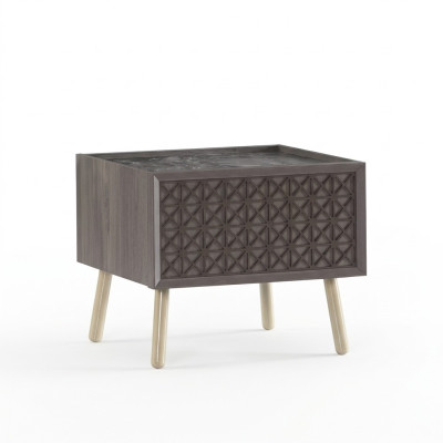Slaapkamer nachtkastje nachttafel hout grijs kindernachtkastje luxe