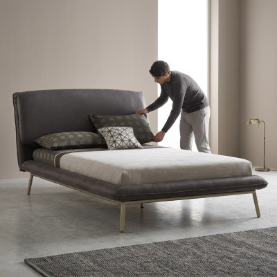 Bed frame Bed frame Bed Bed frame Fabric Gray Youth bed Bed frames