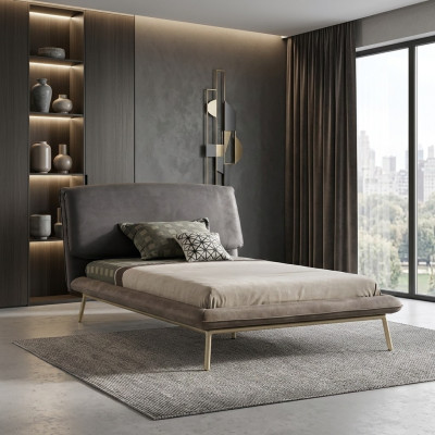 Bed frame Bed frame Bed Bed frame Fabric Gray Youth bed Bed frames