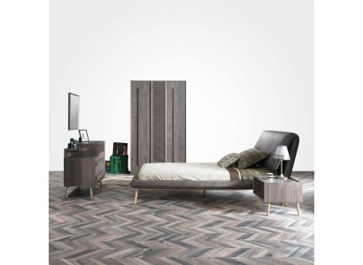Compleet kinderbed kindermeubels kinderkamer bed hout grijs set 5-delig