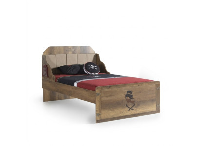 Bedframe Functioneel bed Uitschuifbare Piraat Bruin Hout Kinderbed Bed