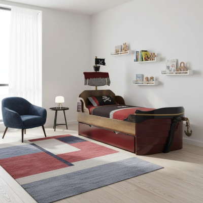 Functiebed piraat bedden kinderbed bed hout tienerbed bruin piraten