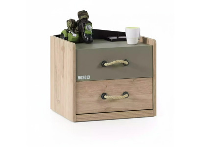 Nachtkastje Nachtkast Slaapkamer Hout Barun Kinder-nachtkastje Groen