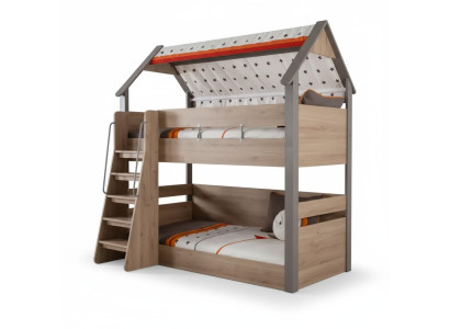 Stapelbed kinderbed bed bedframe kinderkamer hout bruin design