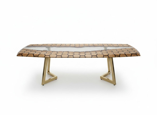 XXL Eettafel Eettafel Epoxyhars Keukentafel Groot Hout Bruin  XXL Eettafel Eettafel Epoxyhars Keukentafel Groot Hout Bruin