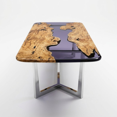 Eettafel Epoxyhars Keukentafel Eetkamertafel Tafel 240 cm Hout Bruin