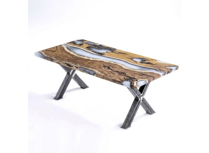 Keukentafel Eettafel Epoxyhars Eettafel Tafel 160 cm Hout Bruin